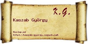 Kaszab György névjegykártya