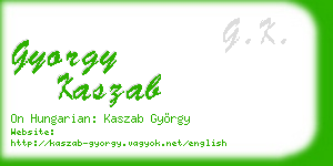 gyorgy kaszab business card