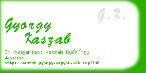 gyorgy kaszab business card